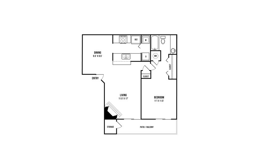 the floor plan for a two bedroom apartment at The Maxwell